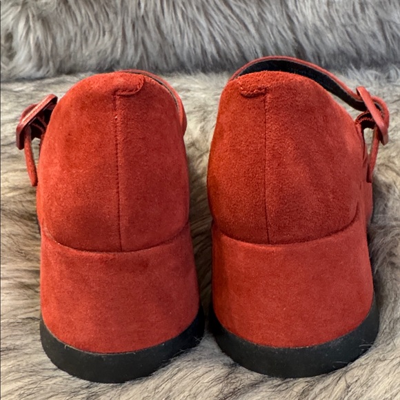 Camper Red Suede Platform Mary Janes Size 37 - Picture 6 of 8